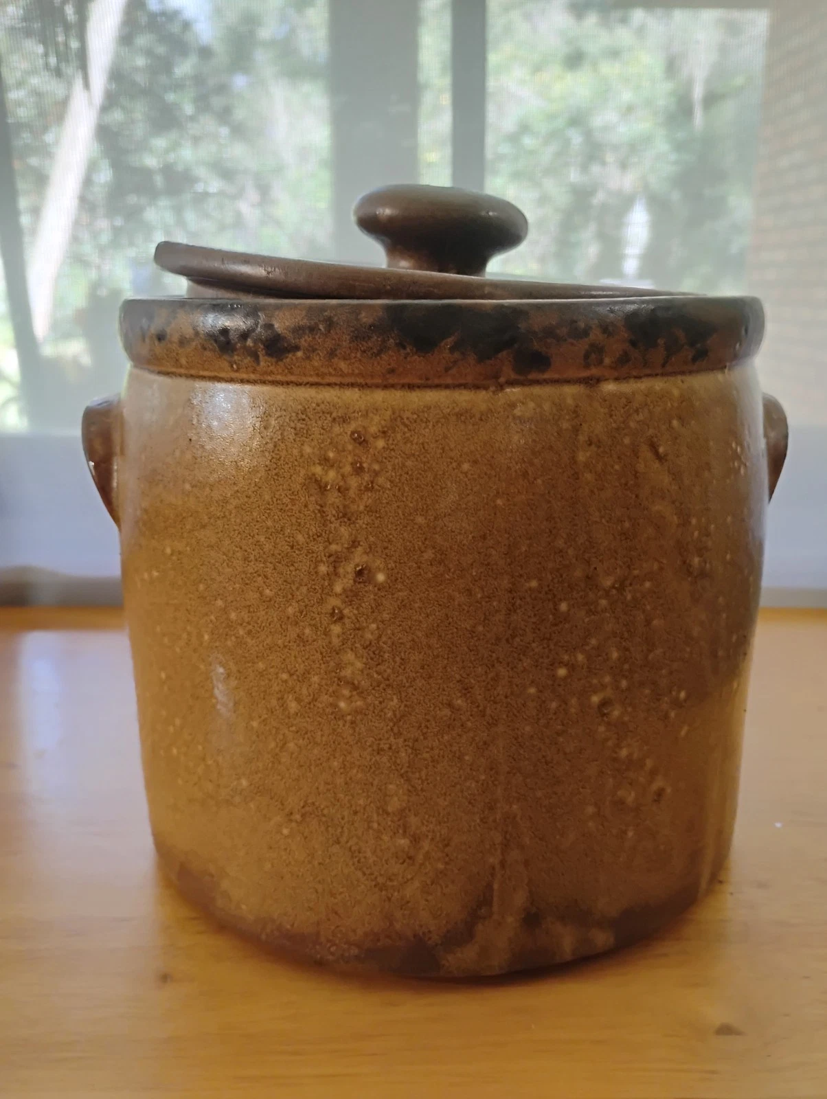 Vintage McCoy Pottery 1420L Brown Drip Bean Pot Casserole with Lid USA