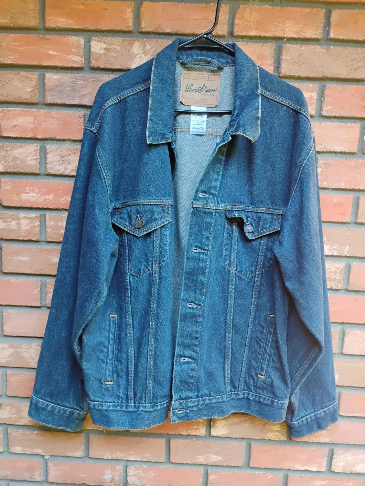 Levi Strauss Signature Men’s Denim Trucker Jacket XL 100% Cotton Blue Classic