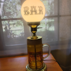 VTG Beer Mug Lamp BUDWEISER Anhueser Busch Bewerania Lamp Works