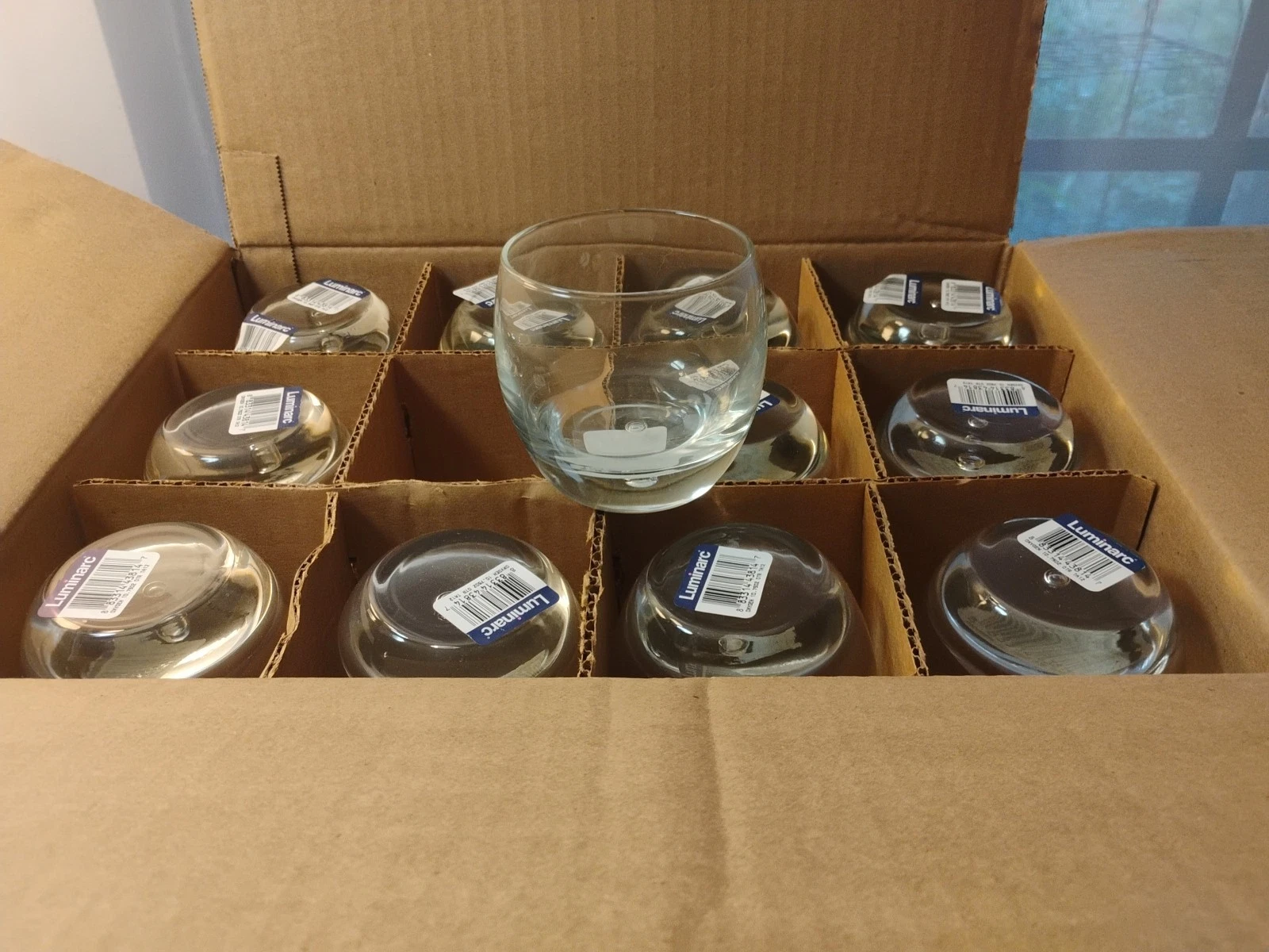 NIB Luminarc Oxygen 12pc 10.75oz Glass Tumblers USA Glass - Clear