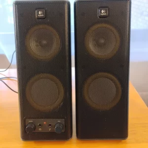 Logitech X-140 Computer Speakers S-0264A BLACK 3.5 mm TESTED & WORKS