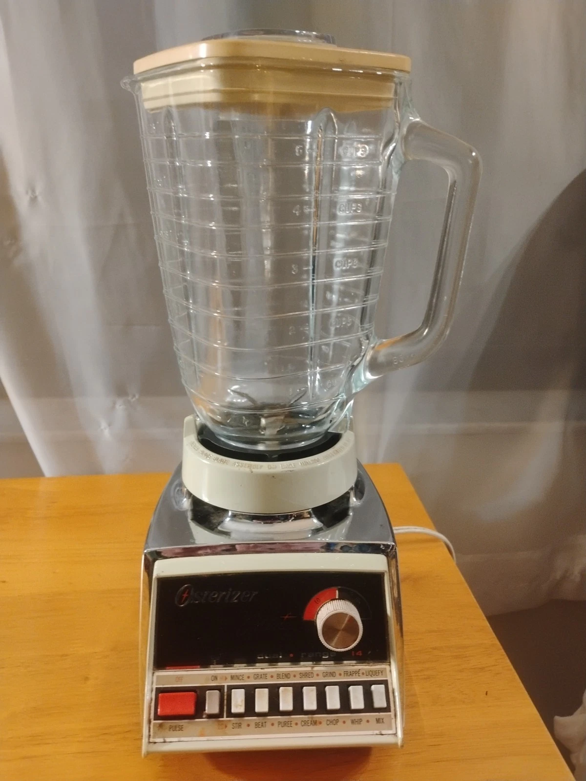60s-70s Osterizer Galaxie 818 Dual Range 14 Blender Chrome Glass Pitcher Works!